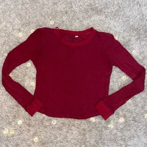 Waffle Print Crew Neck